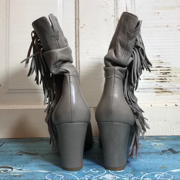 Steve Madden Mohavee Leather Suede Fringe Boots - Picture 2 of 14